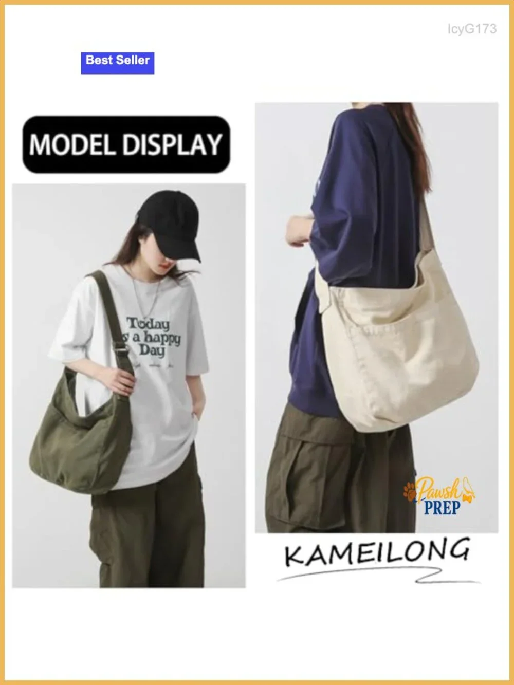 Canvas Crossbody Shoulder Bag Hobo Travel Tote Laptop Purse